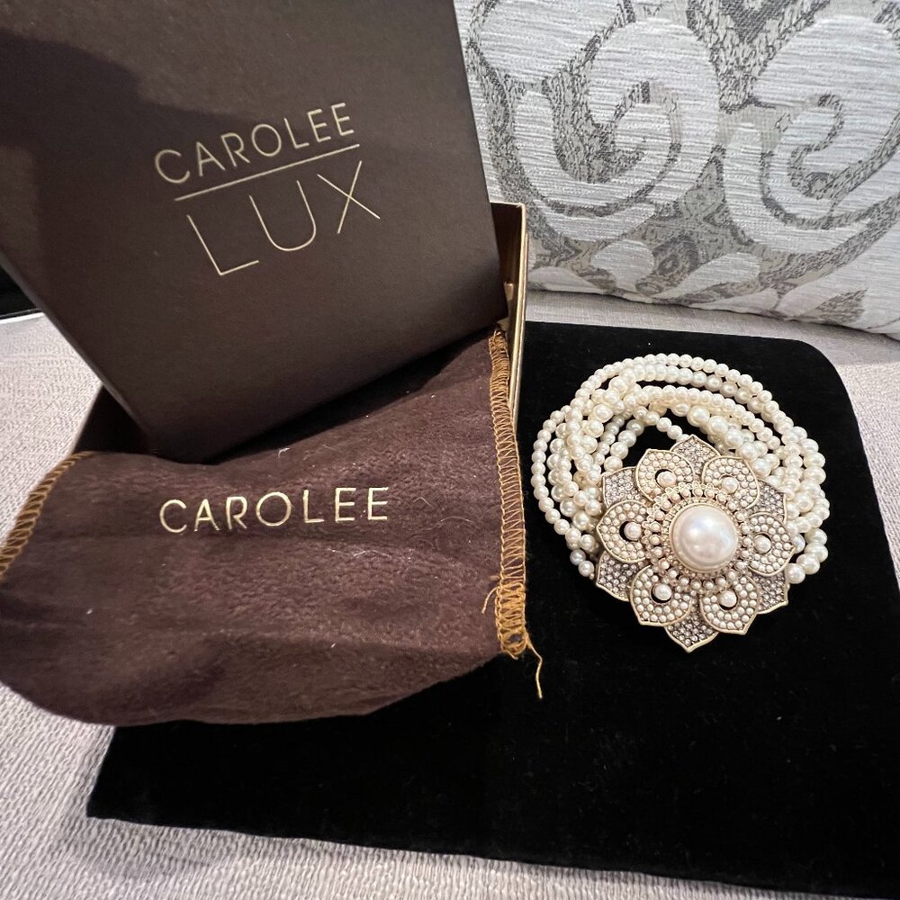 Vintage LUX Carolee Bracelet Faux Pearl Multistrand